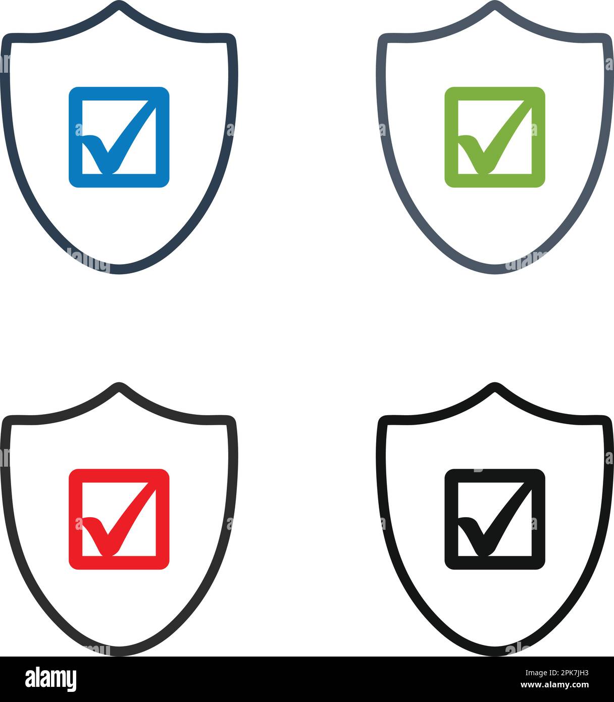 Shield Icon Set. Flat style vector EPS Stock Vector Image & Art - Alamy