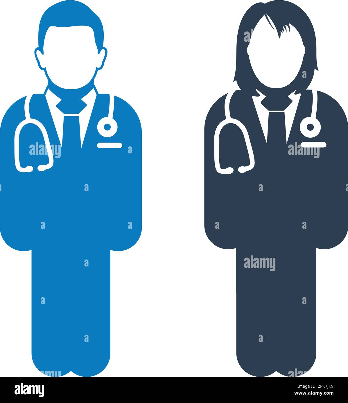 Standing male and female doctor icon. Flat style vector EPS Stock ...
