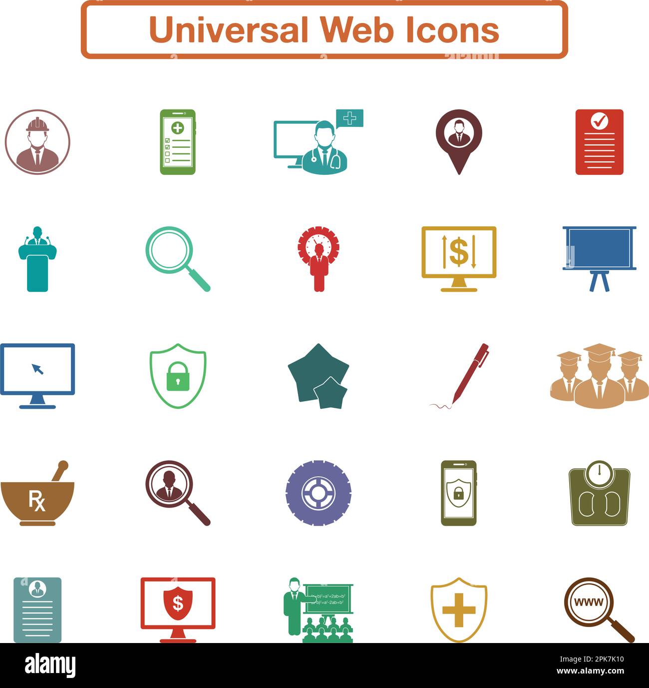 Universal Web Icon Set. Flat style vector EPS. Stock Vector
