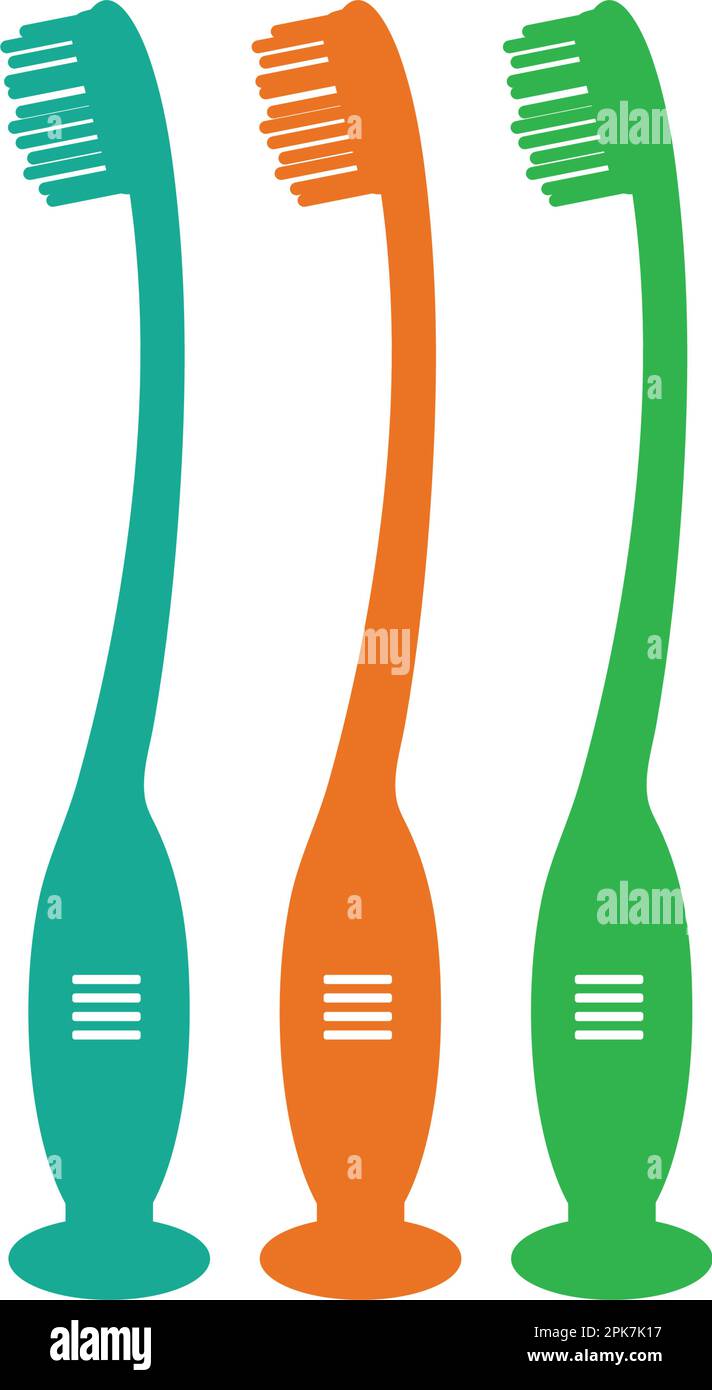 Colorful Baby Toothbrush icon set. Flat style vector EPS Stock Vector ...