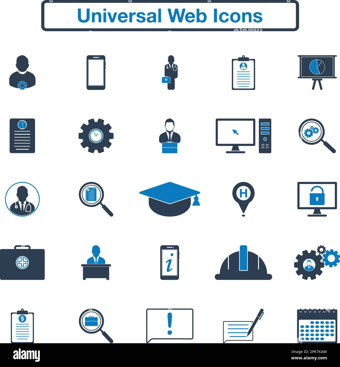 Universal Web Icon Set. Flat style vector EPS. Stock Vector