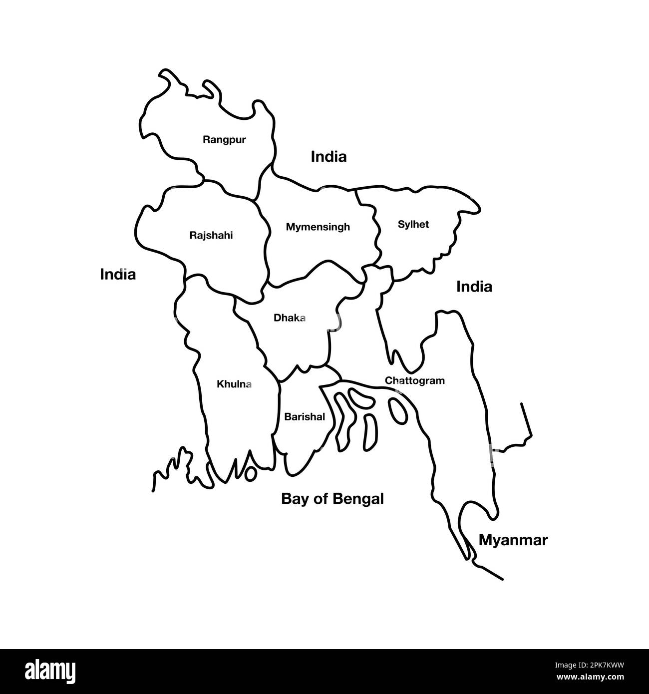 Map Bangladesh Black And White Stock Photos Images Alamy