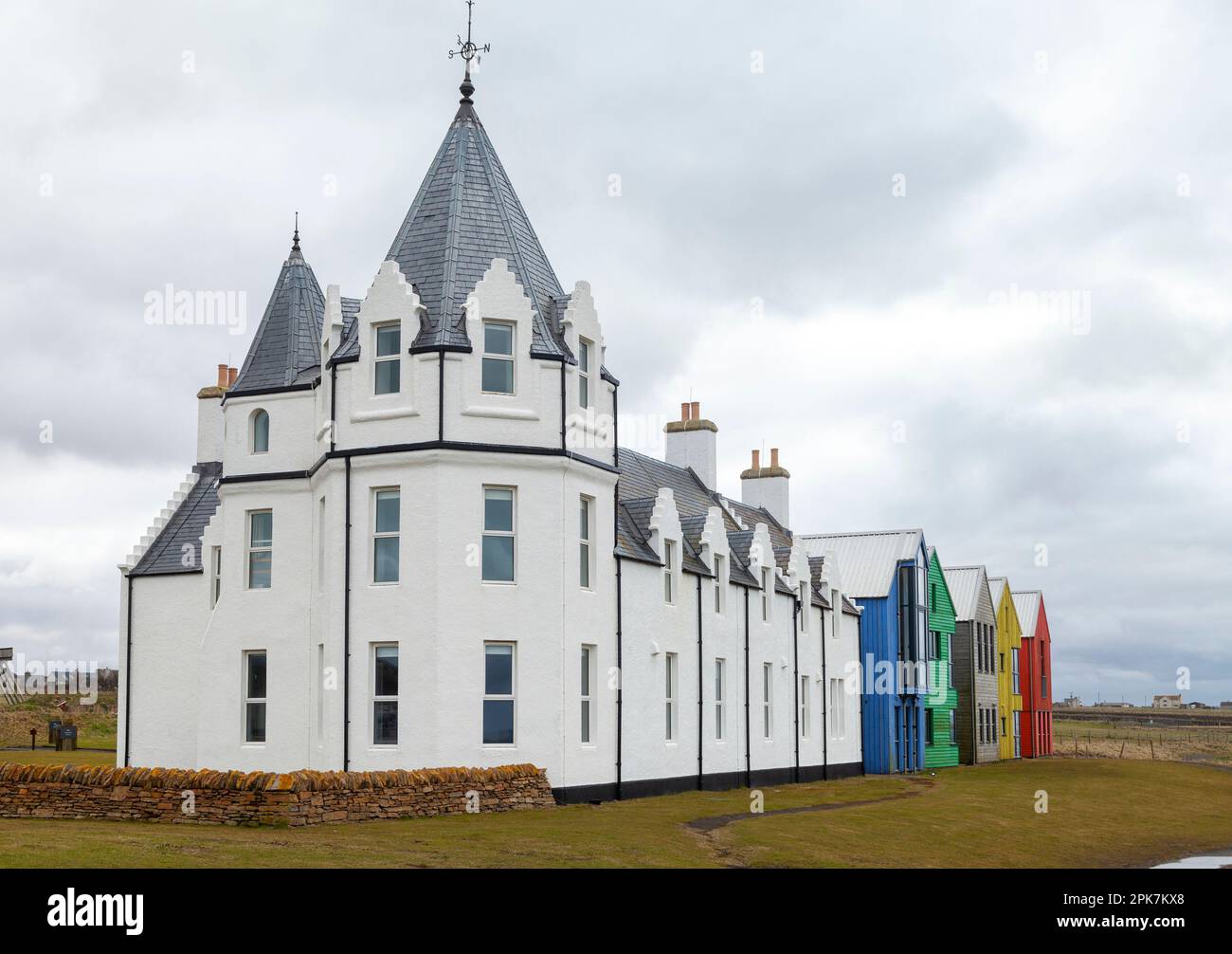 Colourful houses at John O'Groats Caithness, Scotland Stock Photo Alamy