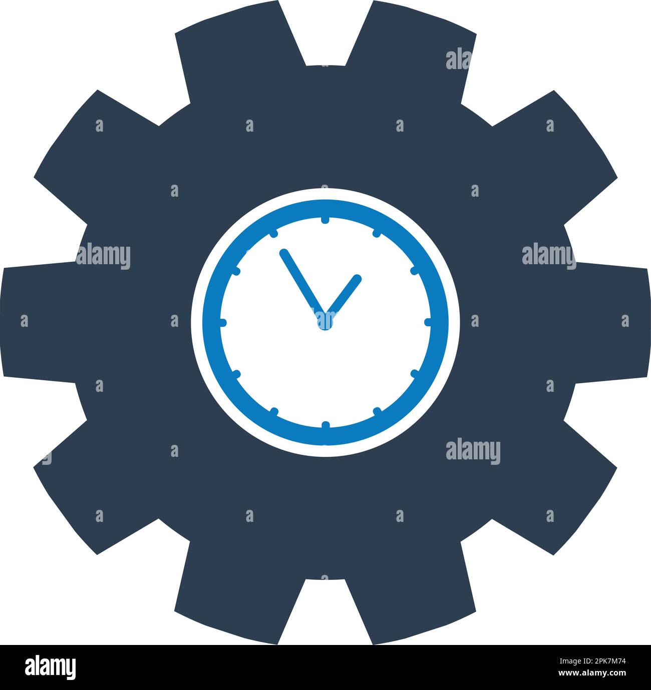 Clock Icon with gear symbol. Flat style vector EPS Stock Vector Image ...