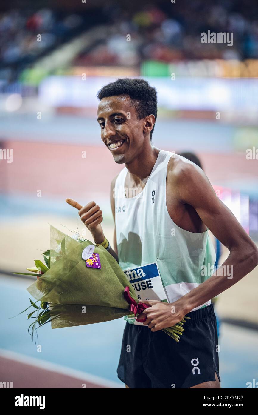 Nuguse Yared participating in the 2023 World Indoor Tour Stock Photo
