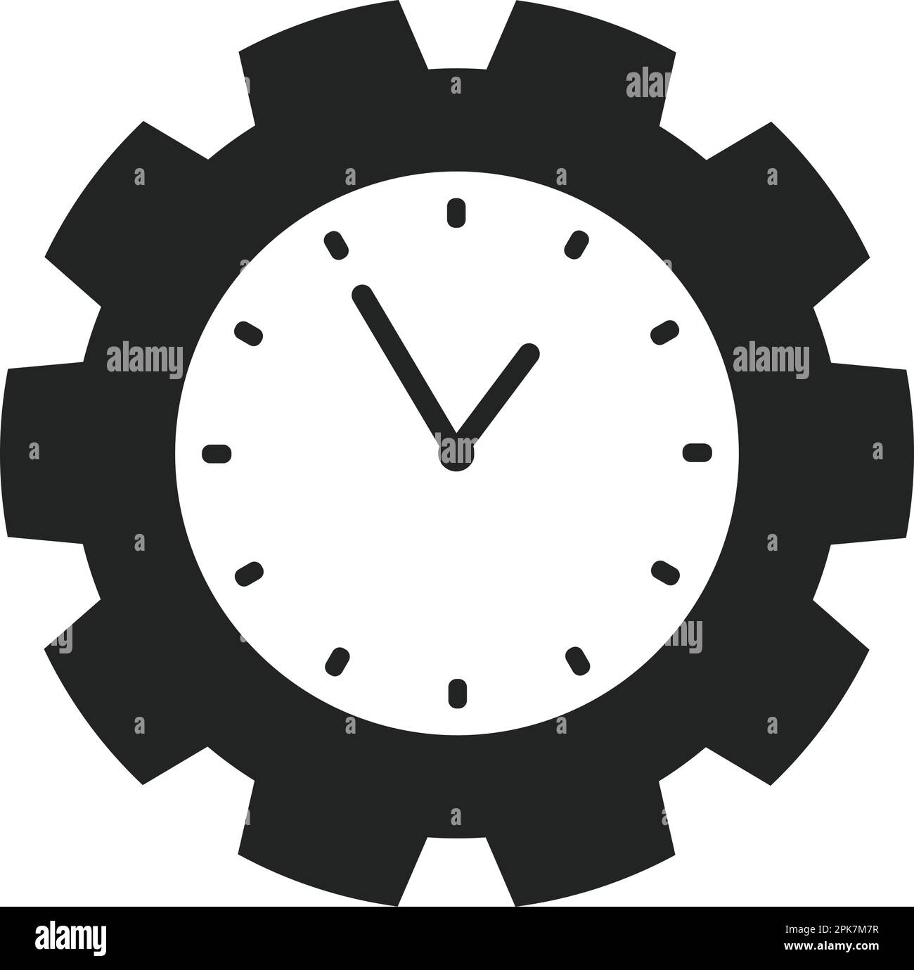 Time Icon with Clock and gear symbol. Flat style vector EPS Stock ...