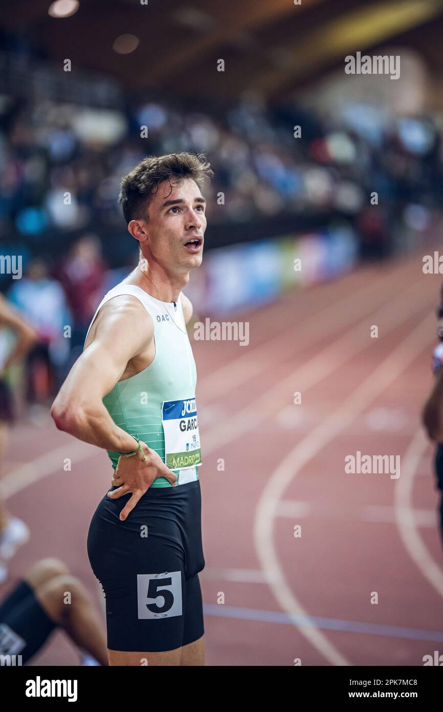 Mario García Romo participating in the 2023 World Indoor Tour Stock