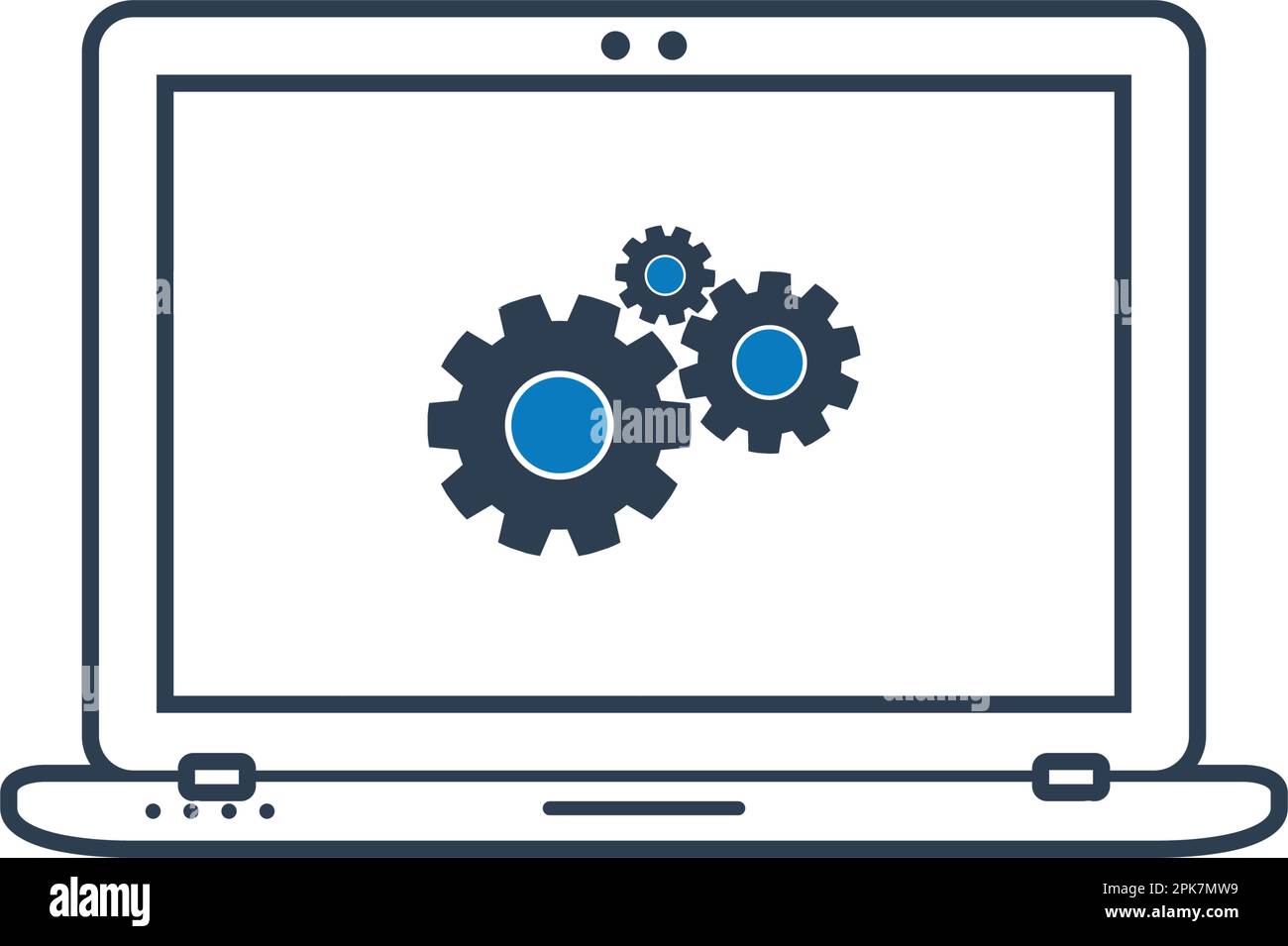 Computer settings line icon. Flat style vector EPS. Stock Vector