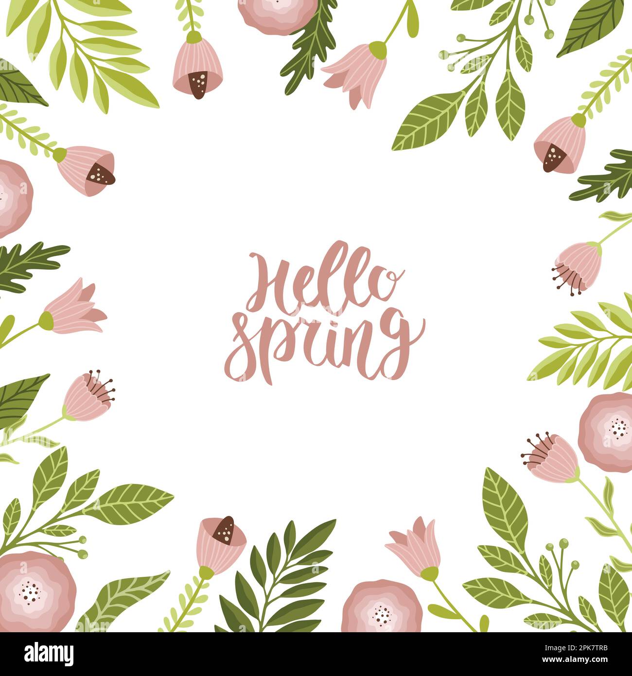 Flower Spring Vector Pattern Vector seamless spring pattern with flowers, bouquets, plants Stock ...