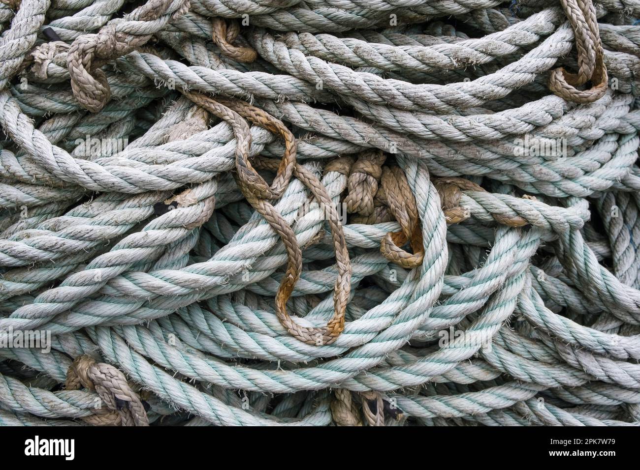 A pile of industrial rope. Stock Photo