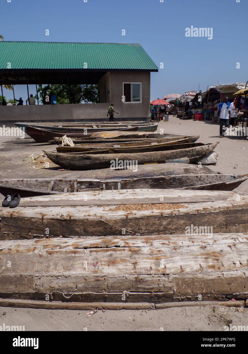 Dar es Salaam, Tanzania - Jan, 2021: Fishing wooden boats at Kivukoni ...