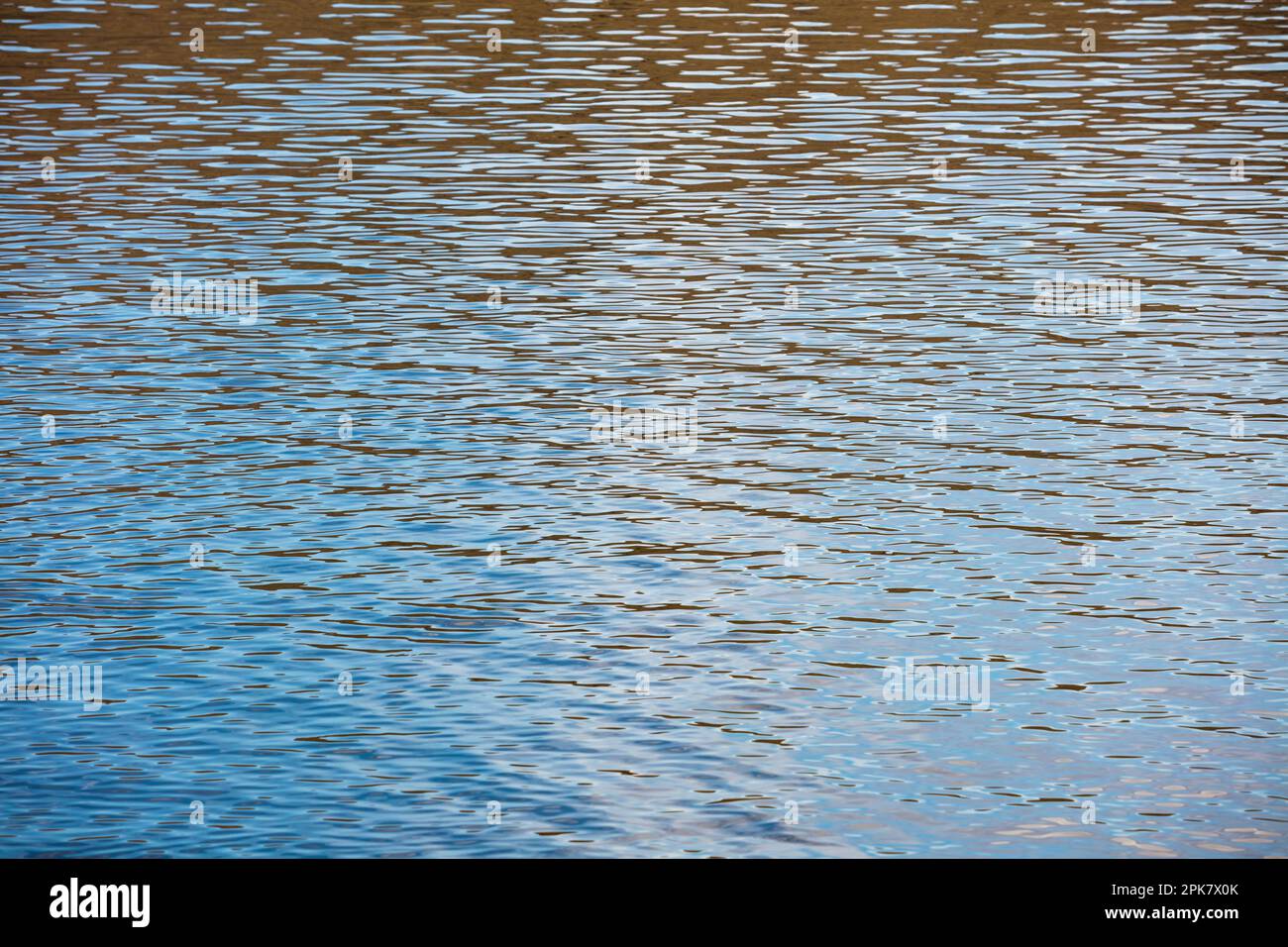 River water surface details, reflections and abstracts, ripples and patterns. Stock Photo