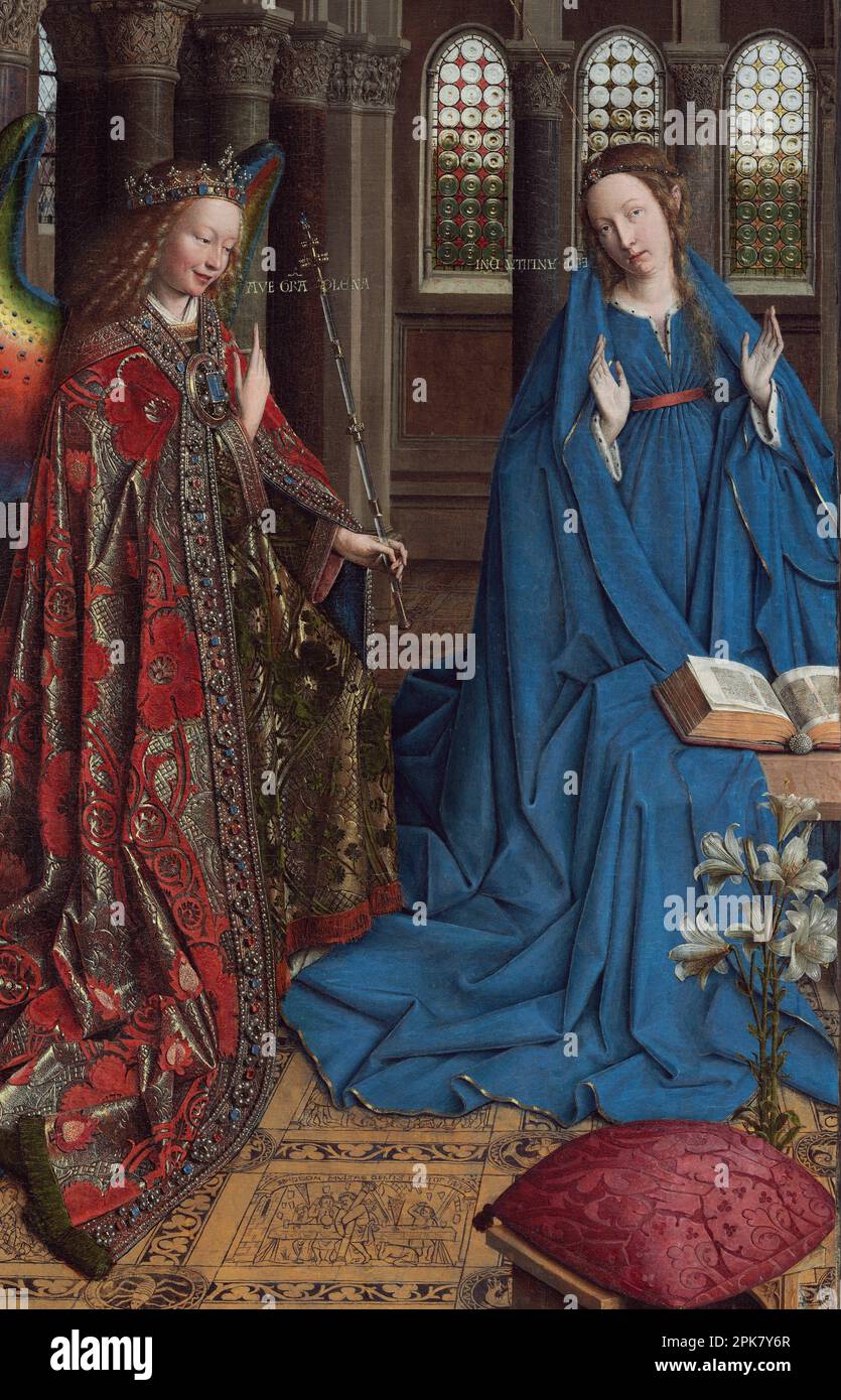 The Annunciation (c. 1434 - 1436) by Jan van Eyck Stock Photo