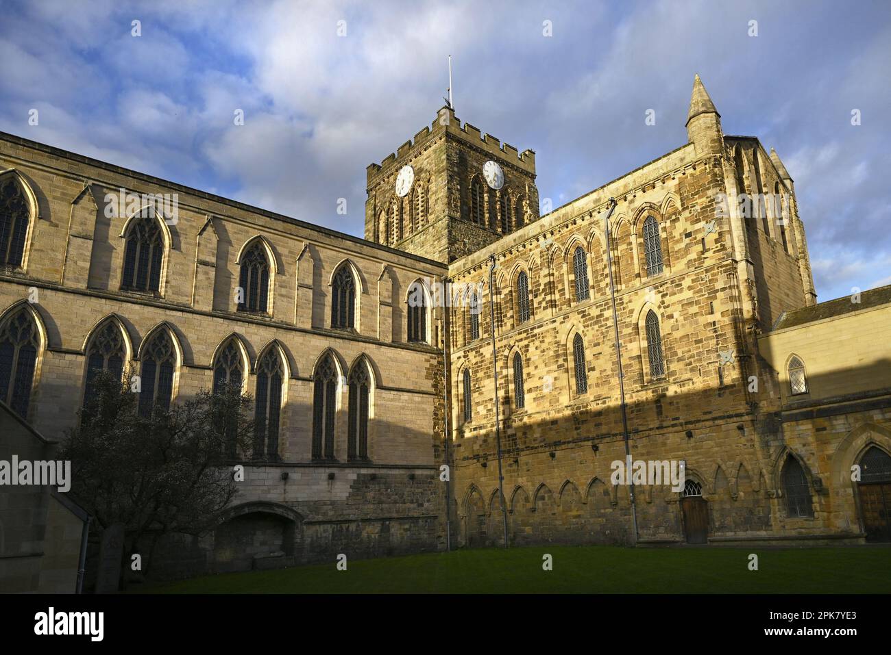 Hexham, Northumberland, England, UK. Hexham Abbey (Church of the Augustinian Priory of St Andrew - c1170-1250 - Norman) Stock Photo