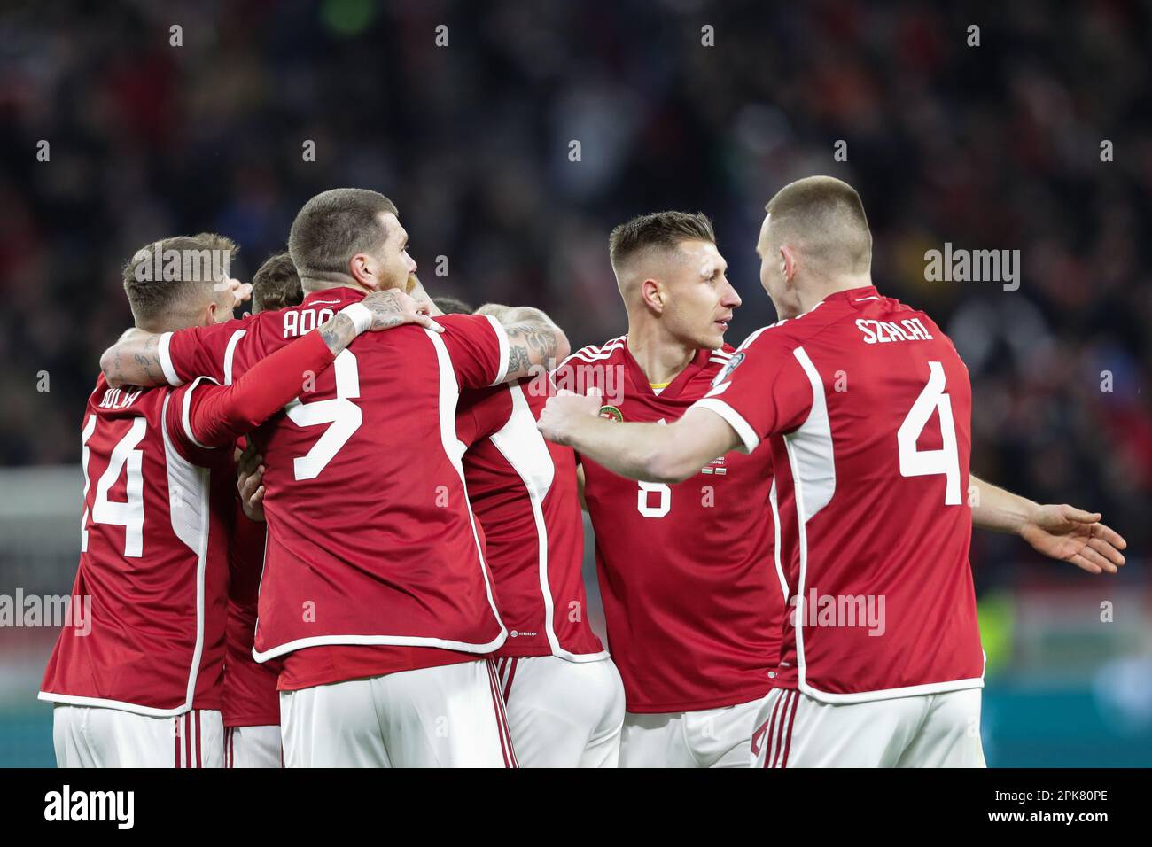 Krisztian Lisztes of Ferencvarosi TC celebrates with teammates after  scoring a goal during the Hungarian OTP Bank Liga match between Ferencvarosi  TC and MOL Fehervar FC at Groupama Arena on April 2, 2023 in Budapest,  Hungary Stock Photo - Alamy