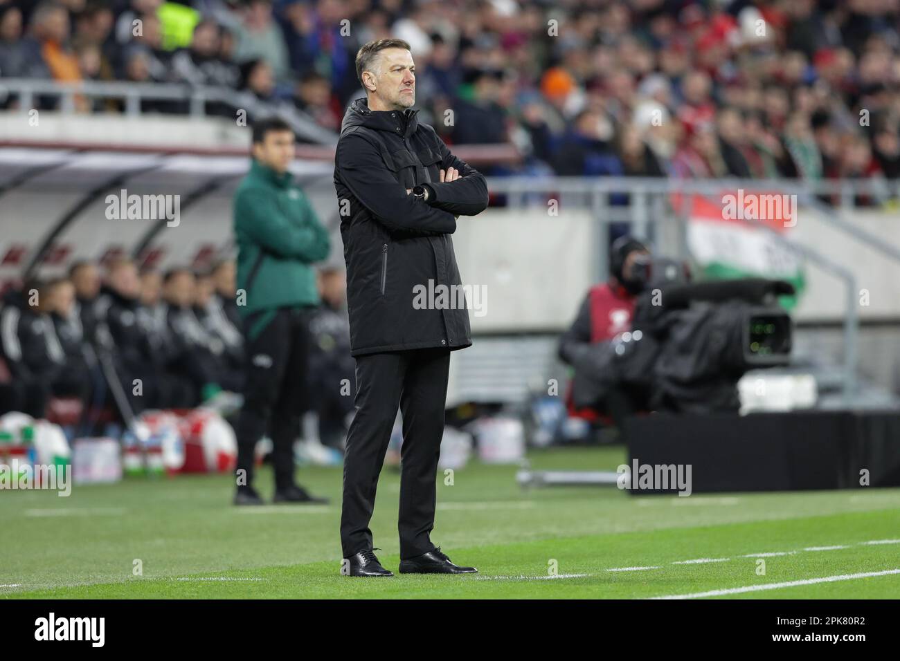 Budapest, Hungary. 27th Mar, 2023. Coach Mladen Krstajic of Serbia seen during the European Championship 2024-Qualifying round Match between Hungary and Bulgaria at Puskas Arena. Final score; Hungary 3:0 Bulgaria. Credit: SOPA Images Limited/Alamy Live News Stock Photo