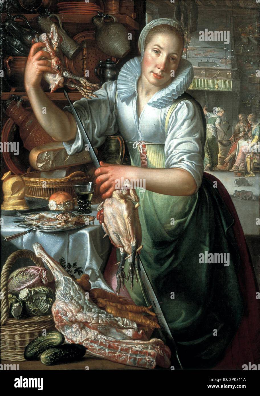 The kitchen maid (circa 1620 - circa 1625) by Joachim Wtewael Stock Photo