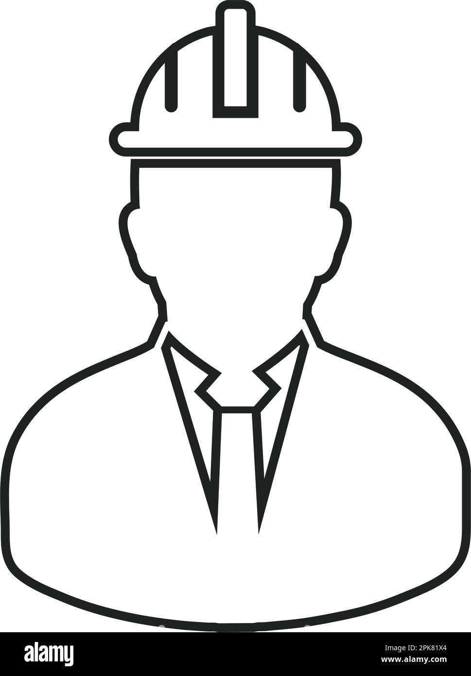 Civil Engineer Line Icon. Editable Vector Symbol Illustration Stock
