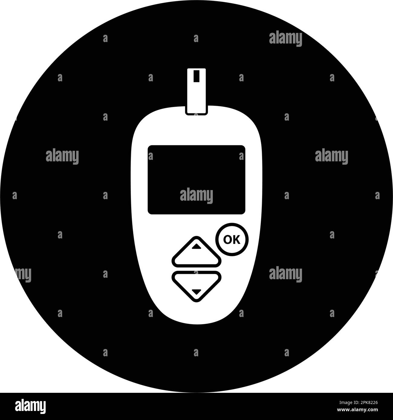 Diabetic Meter Button Icon. Editable Vector EPS Symbol Illustration