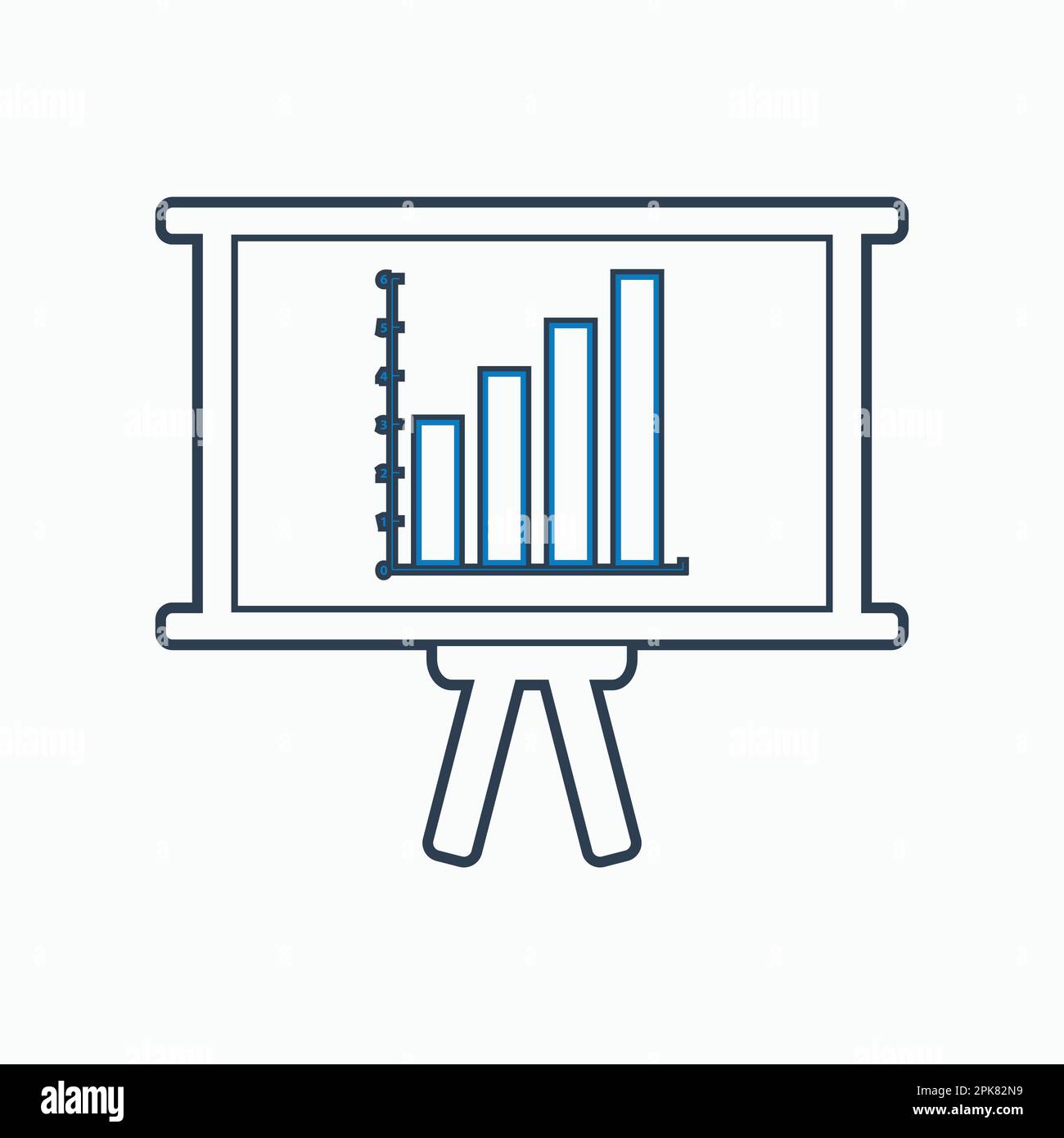 Business presentation icon. Line style vector EPS. Stock Vector