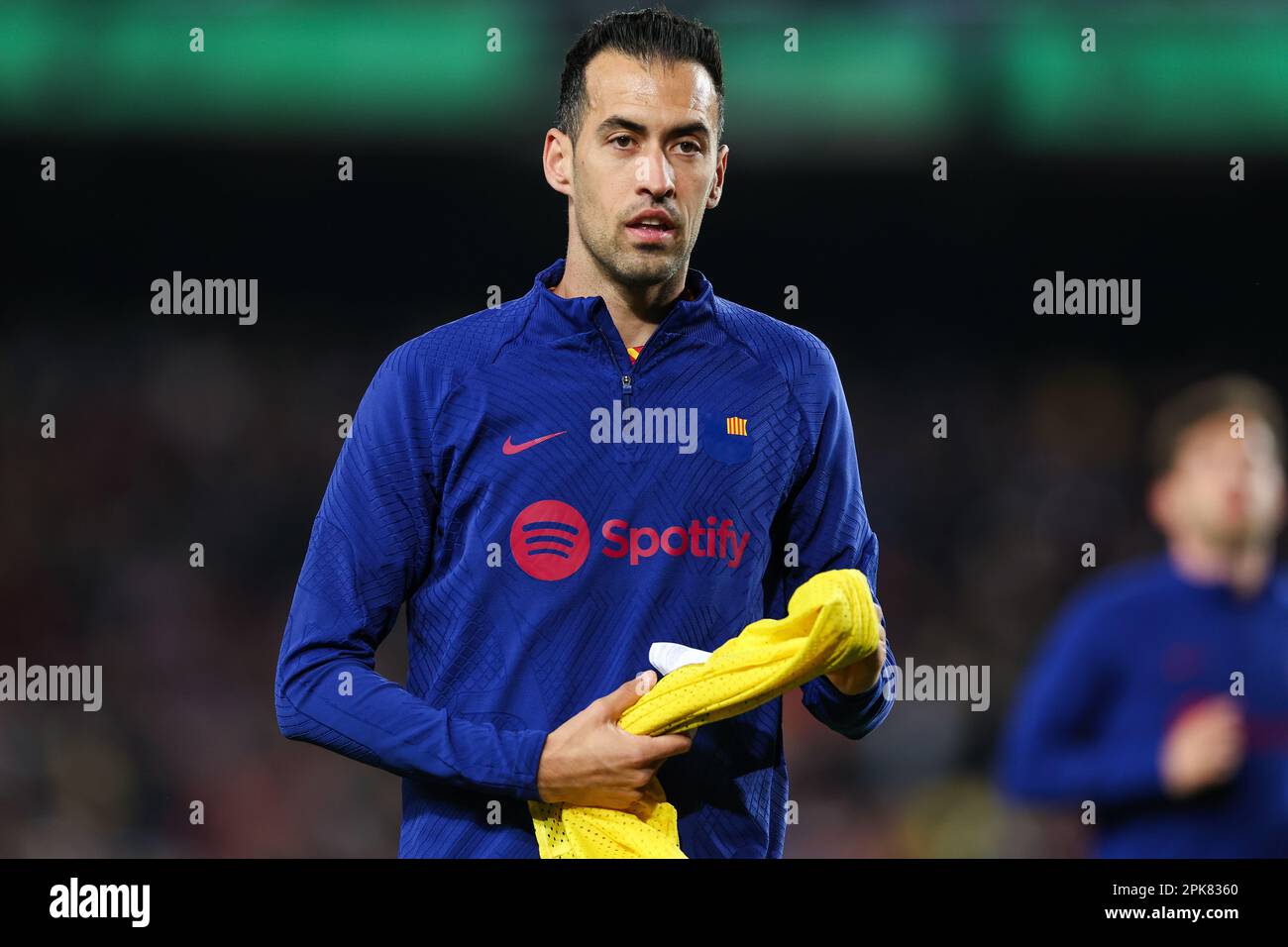 BARCELONA, SPAIN - APRIL 5: Sergio Busquets of FC Barcelona during the Semi Final Second Leg - Copa Del Rey match between FC Barcelona and Real Madrid at the Camp Nou on April 5, 2023 in Barcelona, Spain (Photo by David Ramirez/DAX Images) Stock Photo