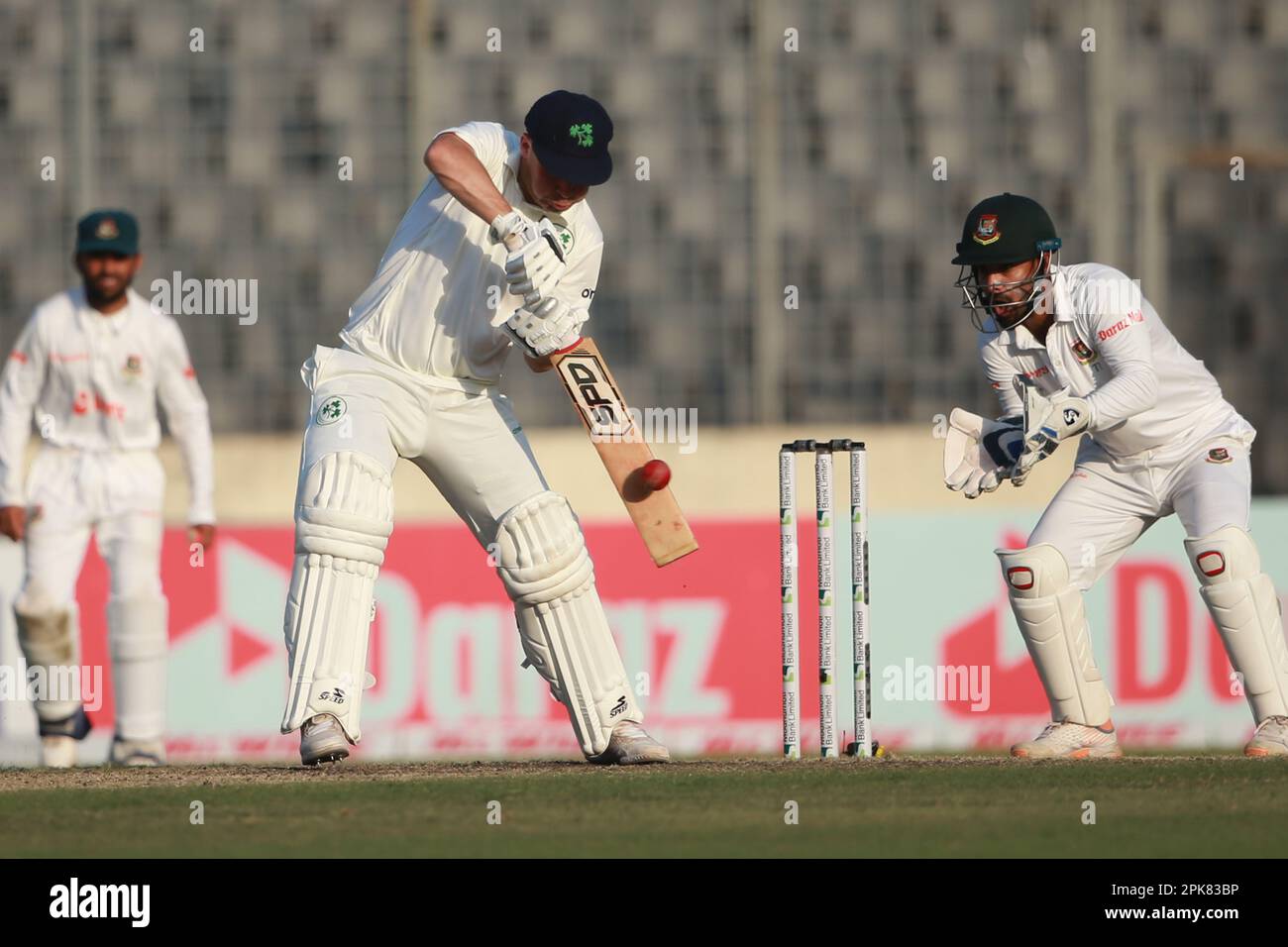 Andrew McBrine bats during the third day of the alone test match ...