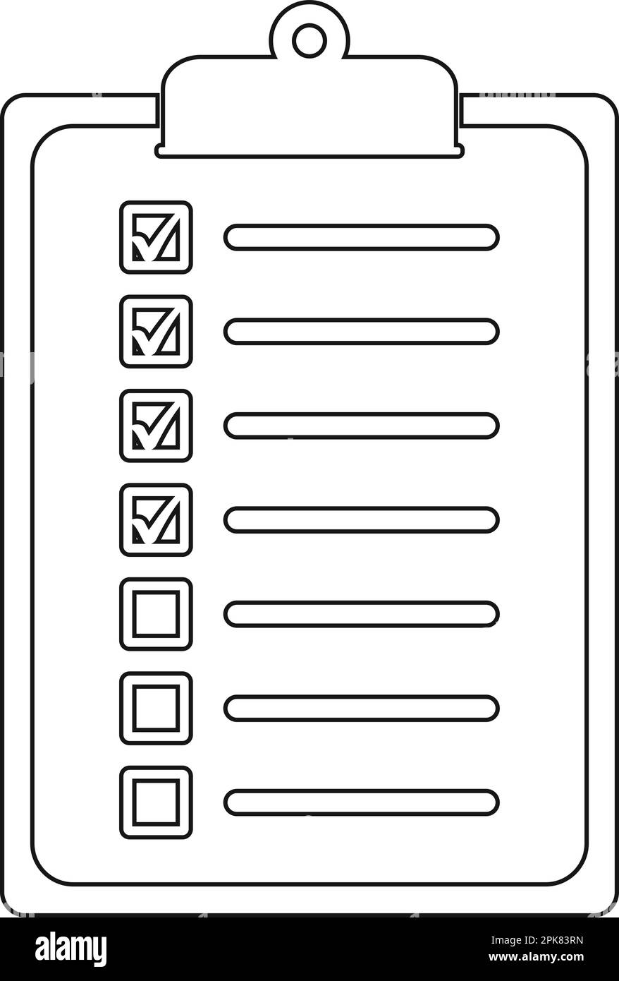 Checklist document Icon. Line style vector EPS Stock Vector Image & Art ...