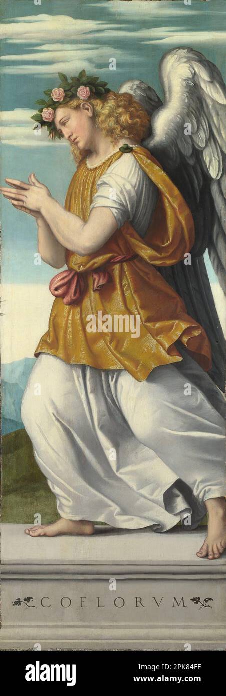 An Adoring Angel circa 1540  by Moretto da Brescia Stock Photo