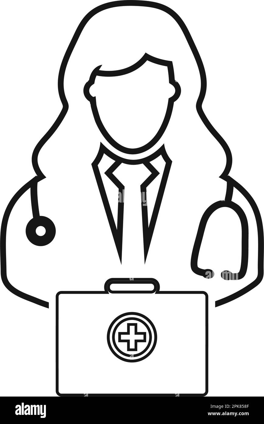 Doctor on duty line icon. Vector EPS Stock Vector Image & Art - Alamy