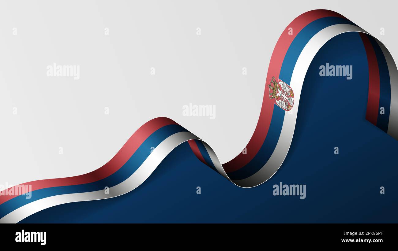 Serbia ribbon flag background. Element of impact for the use you want to make of it. Stock Vector