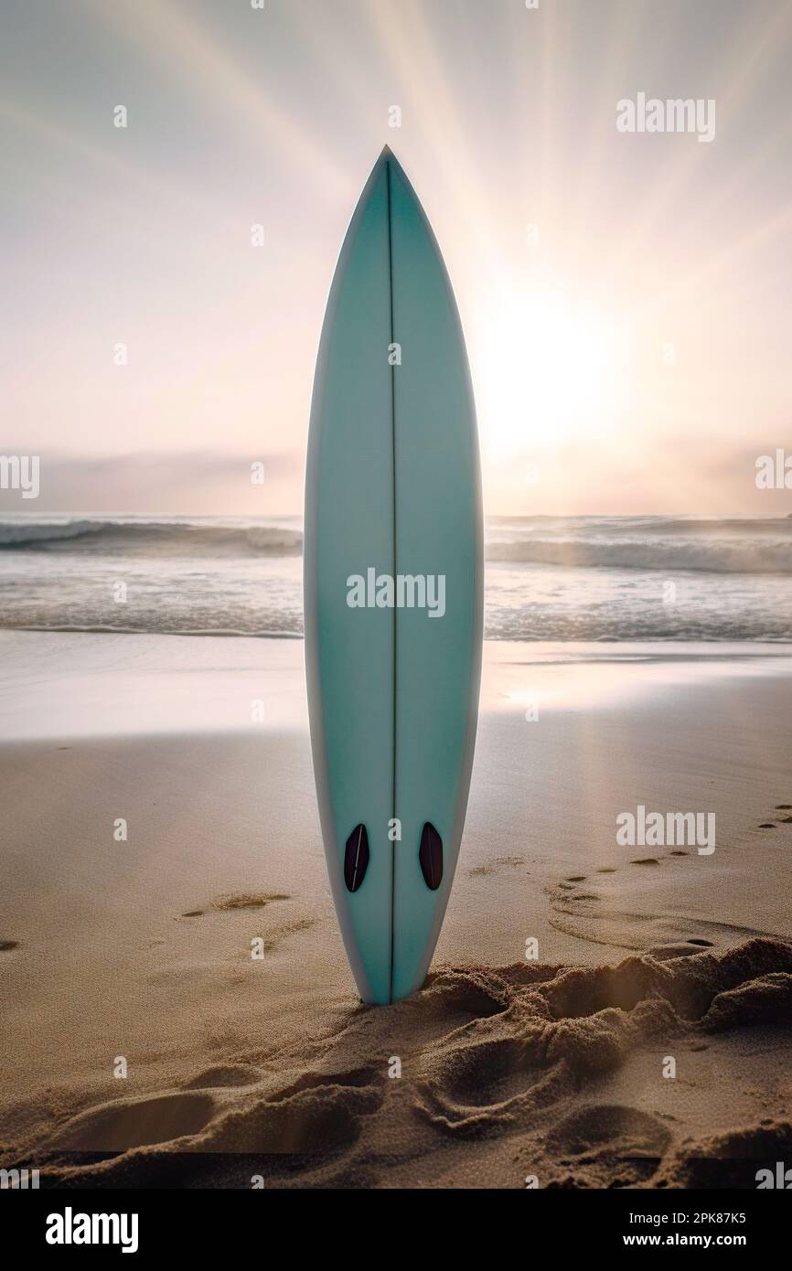 Surfboard stuck in the sand hi-res stock photography and images - Alamy
