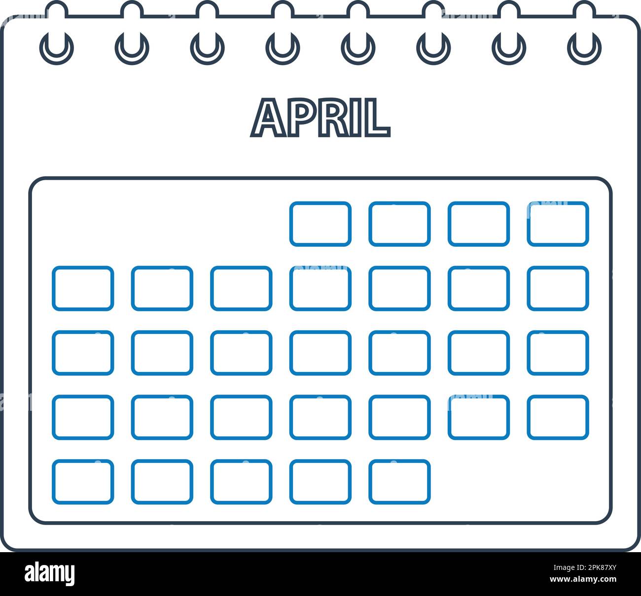 April Calendar line Icon. Editable vector EPS Stock Vector Image & Art ...