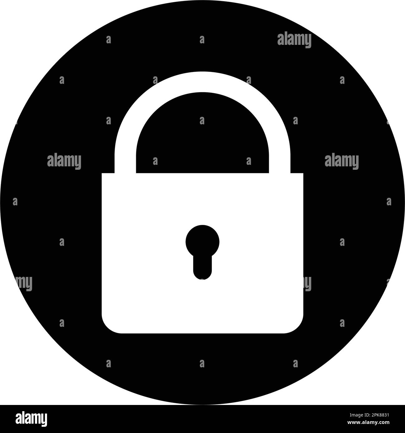 Security Lock Button Icon. Editable Vector EPS Symbol Illustration. Stock Vector