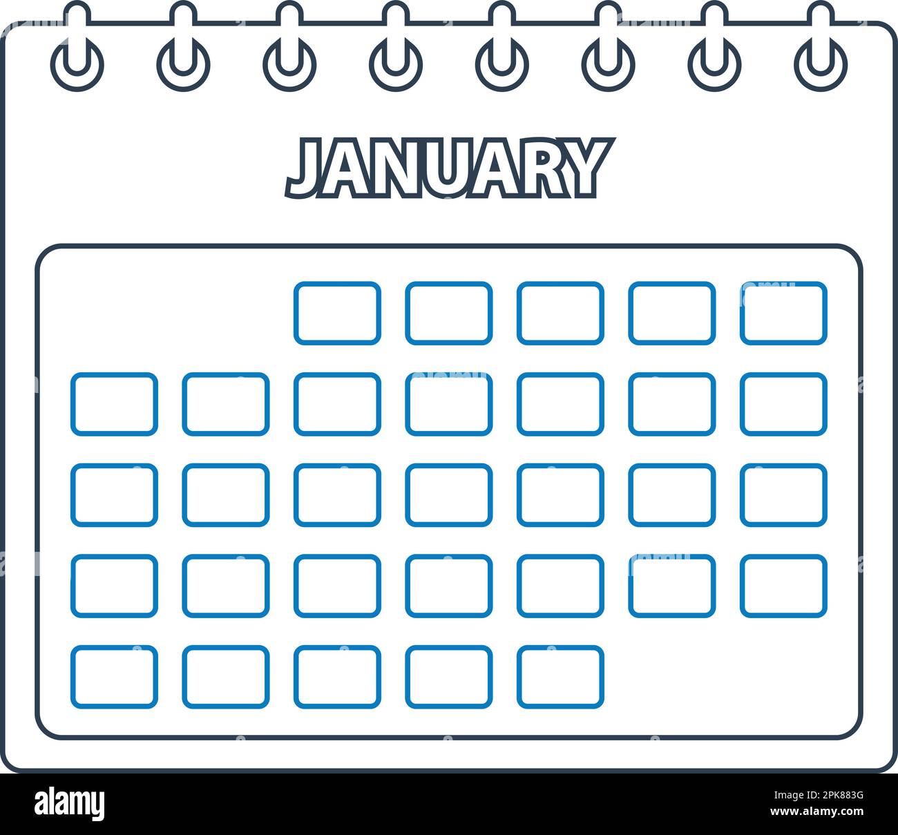 January Calendar line Icon. Editable vector EPS Stock Vector Image ...