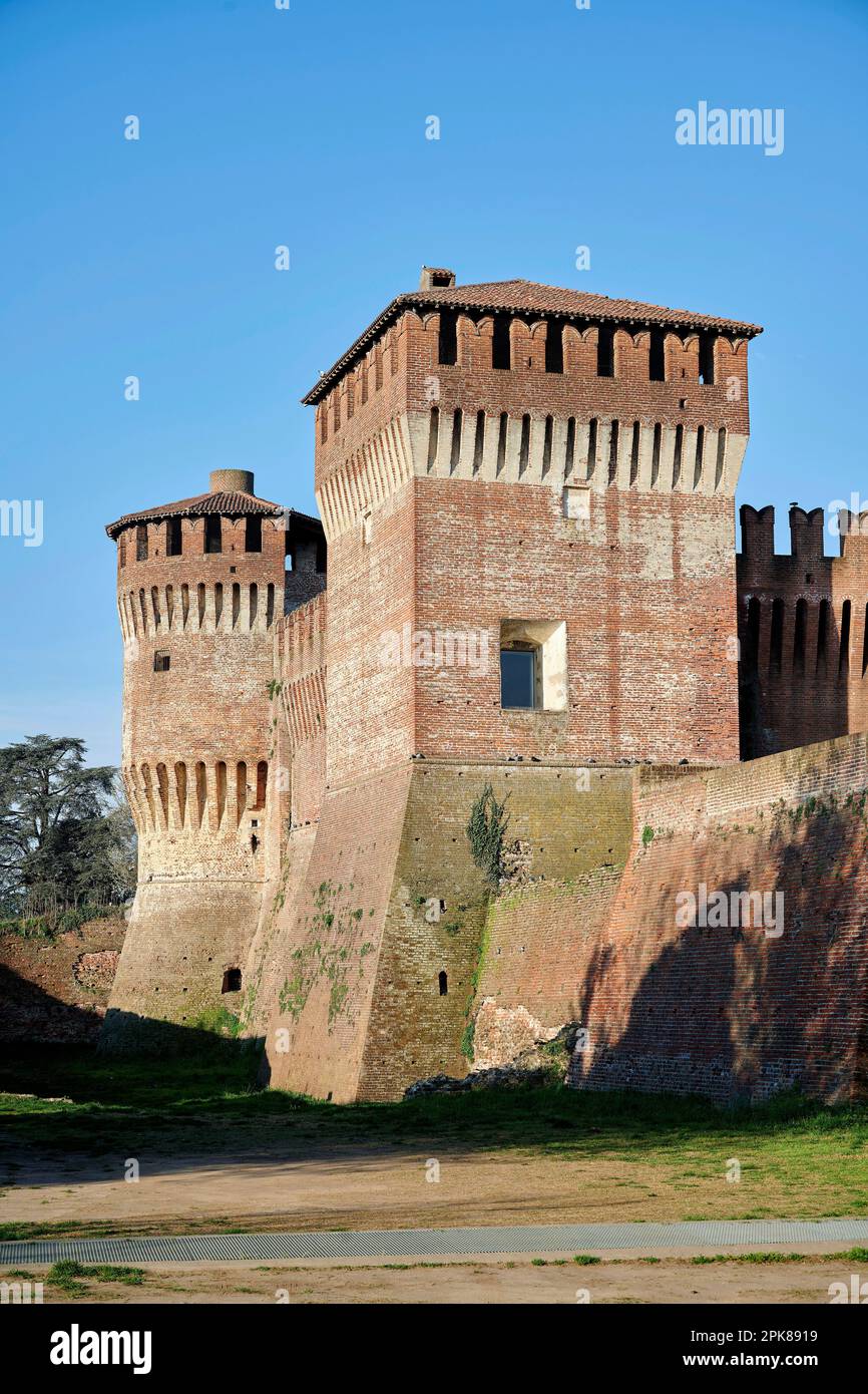 Soncino (Cr), la Rocca Sforzesca del XV secolo Stock Photo
