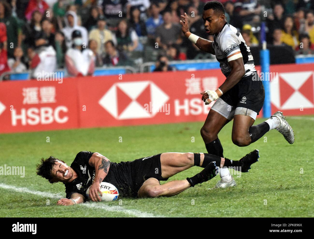 The New Zealand rugby sevens mens team and womens team won championships at the 2023 Hong Kong Sevens, Hong Kong, China