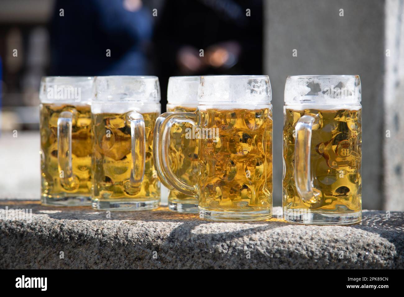 Beer at the opening of the first fountain in Munich, Germany on April 6