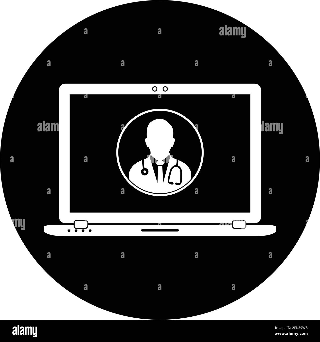 Online Medical Doctor Healthcare Service Rounded Icon. Editable Vector ...