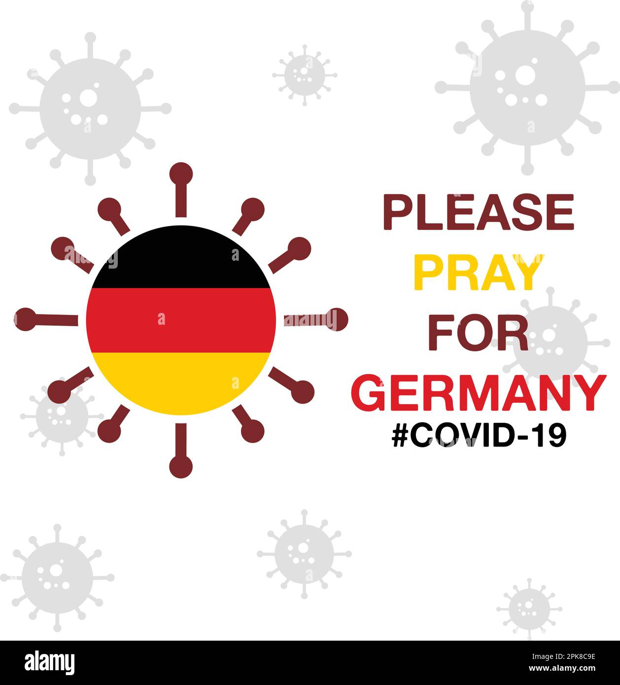 Pray for Germany, Coronavirus (Covid19, 2019ncov) Effect. Vector