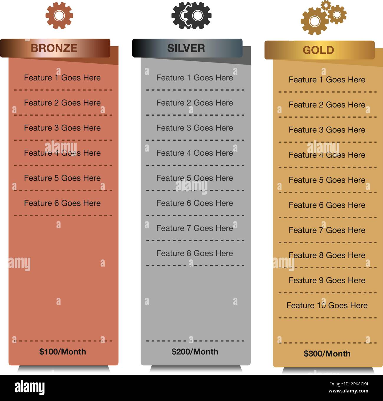 Pricing Table Templet Design. Vector EPS. Stock Vector