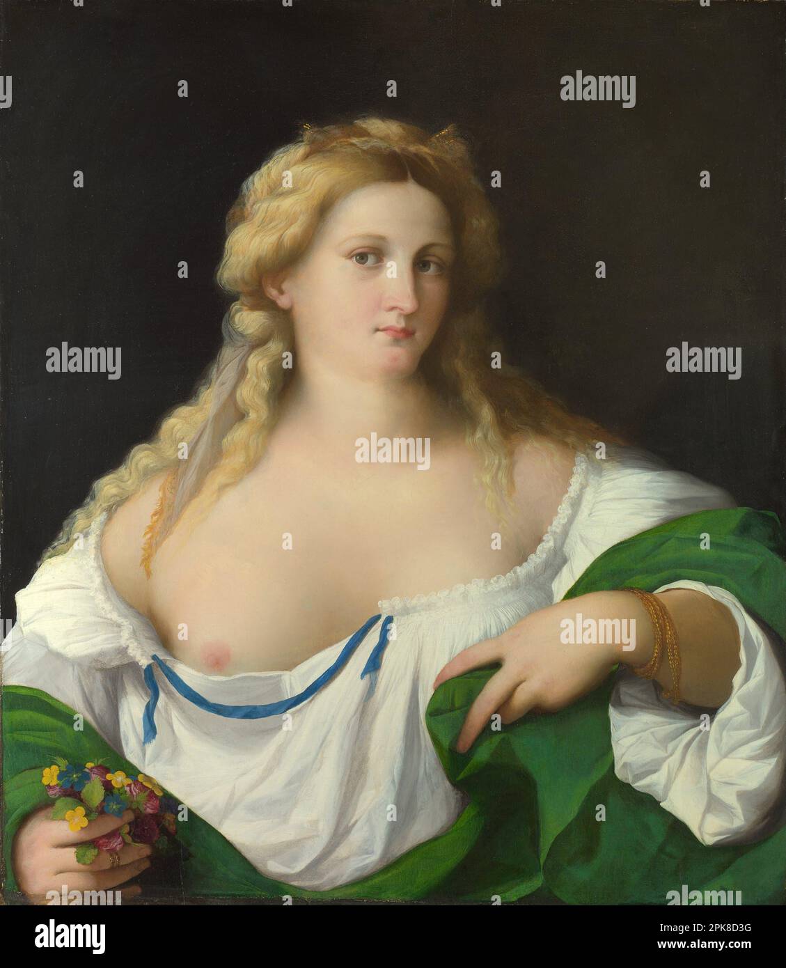 A Blonde Woman  circa 1520  by Palma il Vecchio Stock Photo