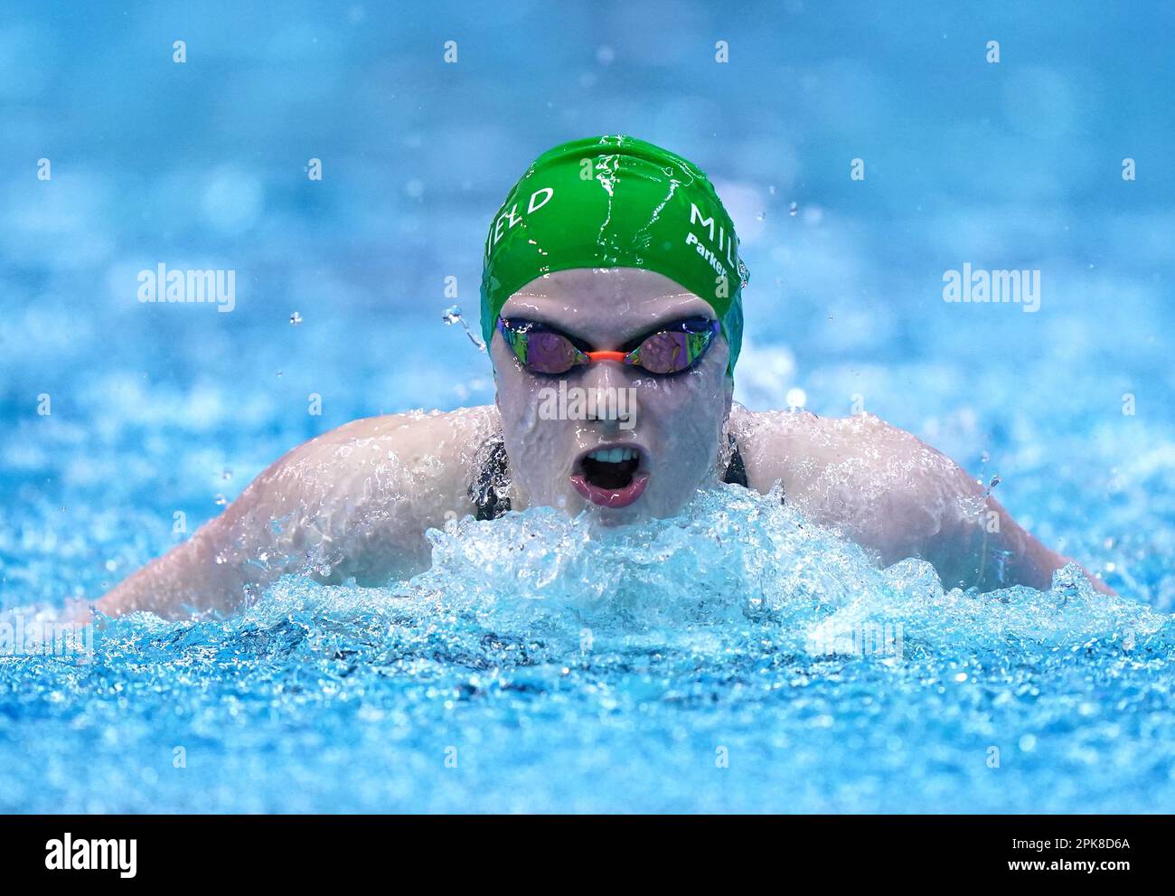 Naomi Parker of Millfield in the Women's 200m Butterfly heats on day three of the British Swimming Championships 2023, Ponds Forge, Sheffield. Picture date: Thursday April 6, 2023. Stock Photo