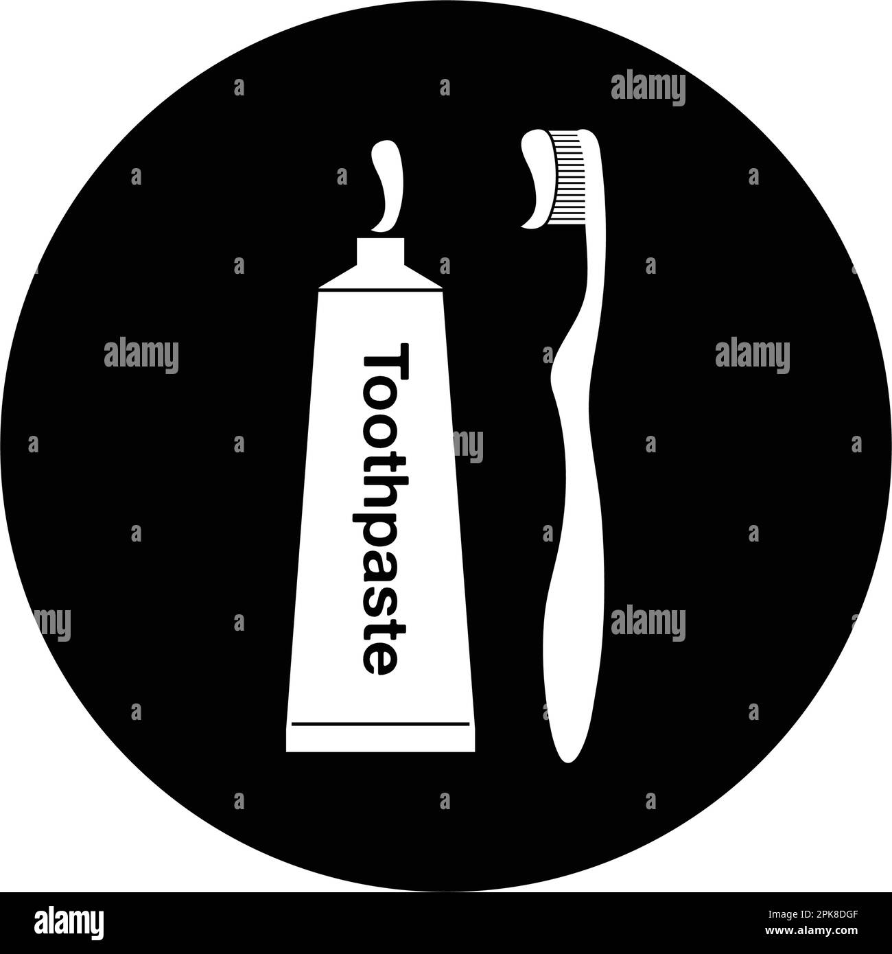 Toothbrush Toothpaste icon. Button style Vector EPS Stock Vector Image ...