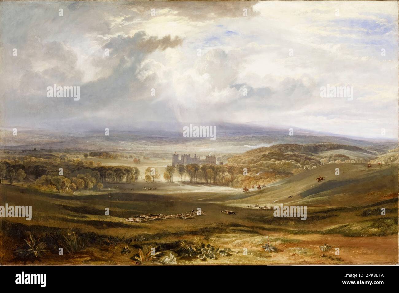 JMW Turner, Raby Castle: the Seat of the Earl of Darlington, landscape painting in oil on canvas, 1817 Stock Photo