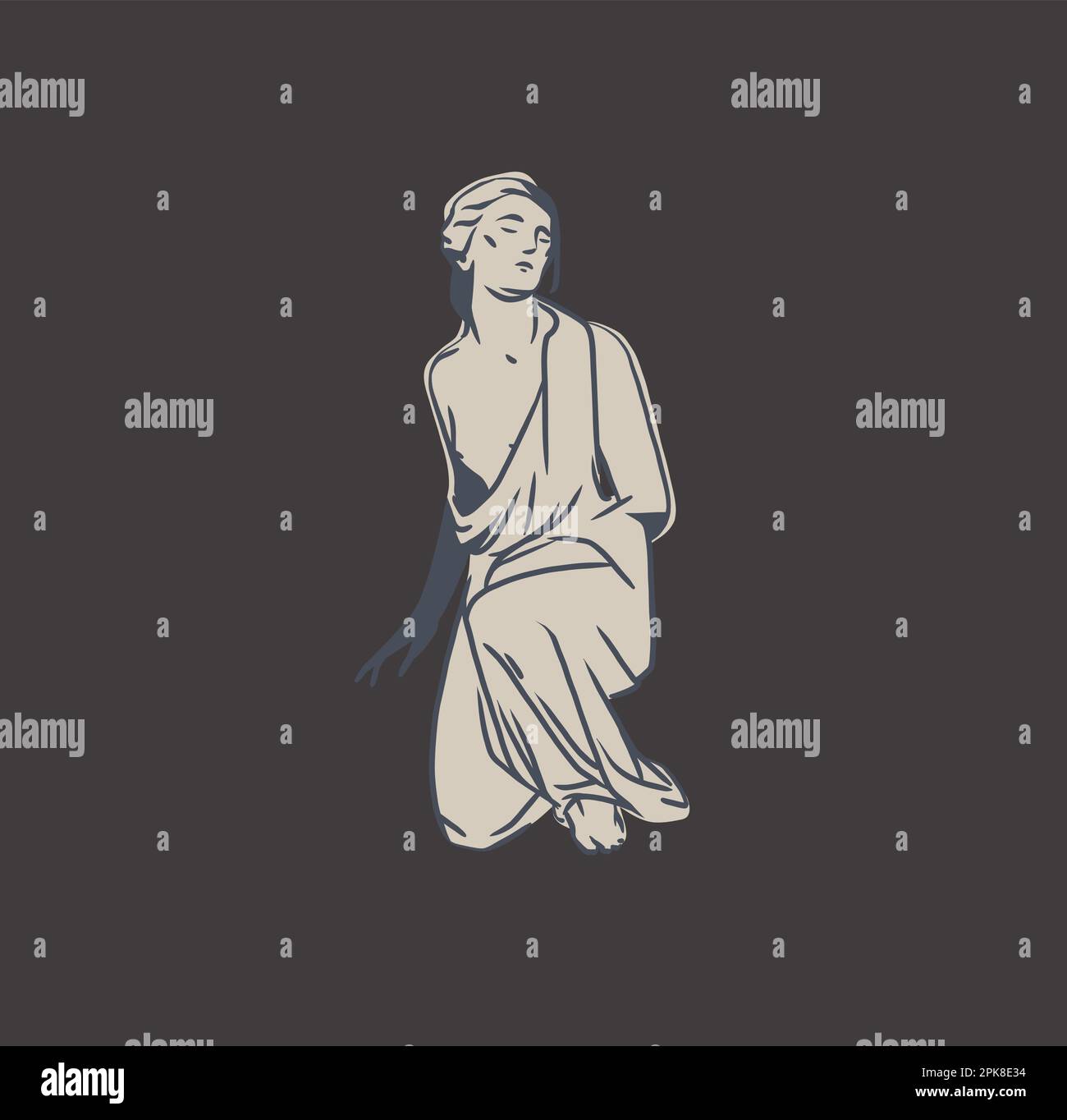 Hand drawn vector abstract outline,graphic,line art greek ancient