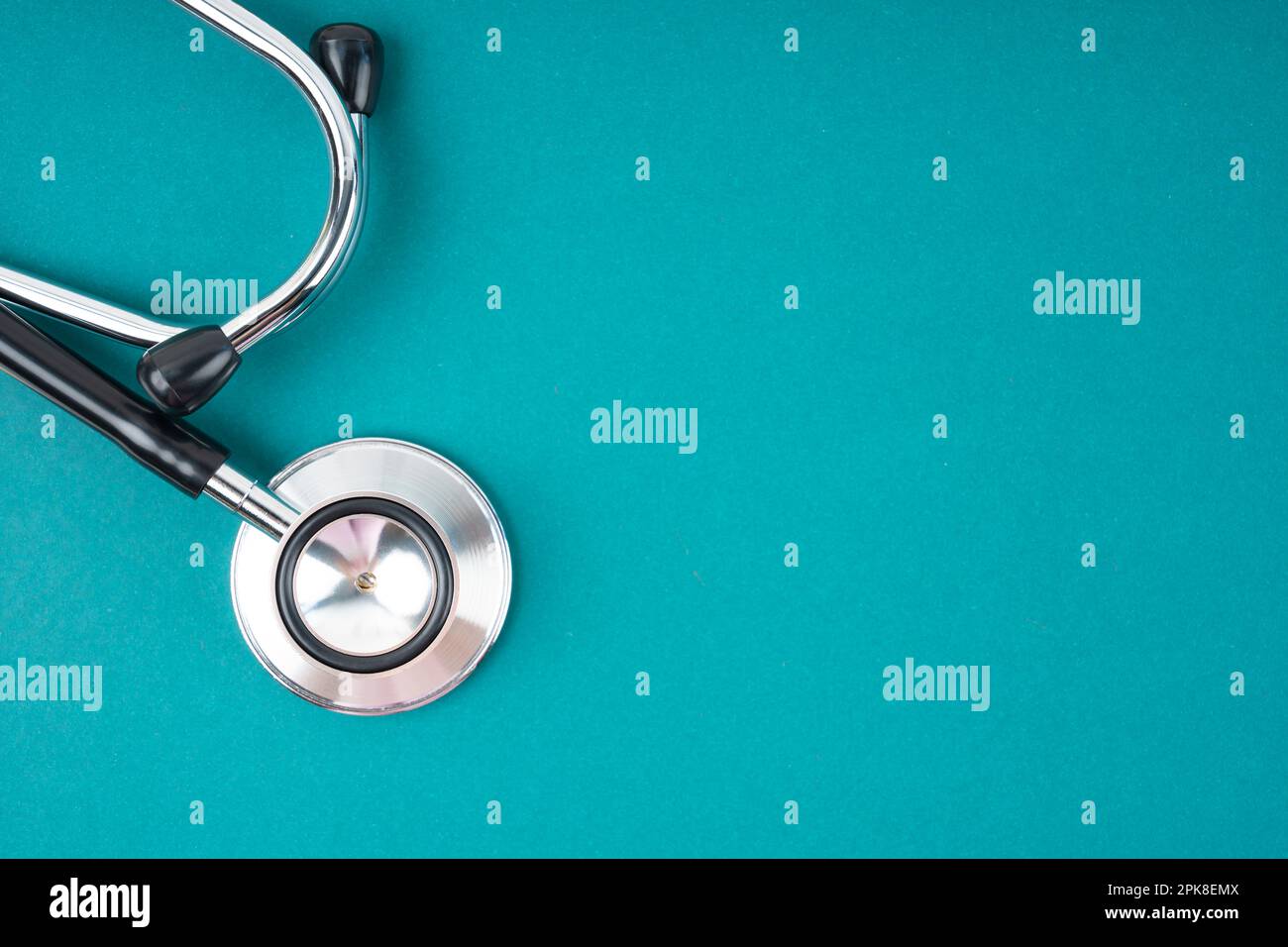 Healthcare Stethoscope Green Background Medical Stock Photo - Alamy