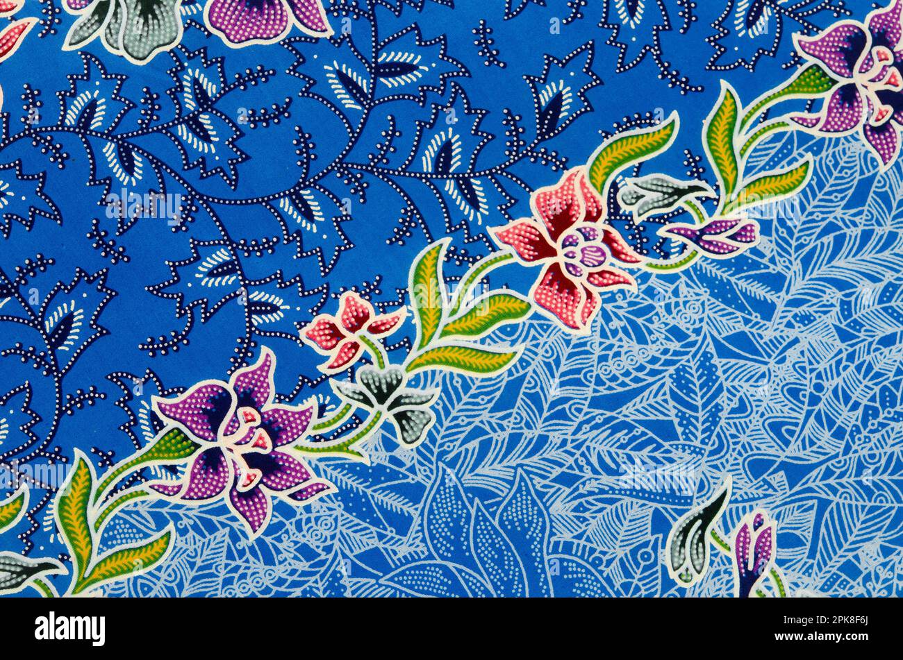 Beautiful of art Malaysian and Indonesian Batik Pattern for Background. Stock Photo