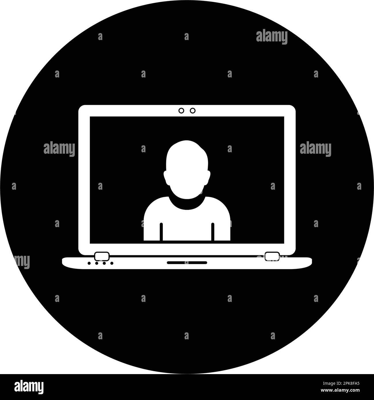 Computer User Icon. Rounded Button style vector EPS Stock Vector Image ...