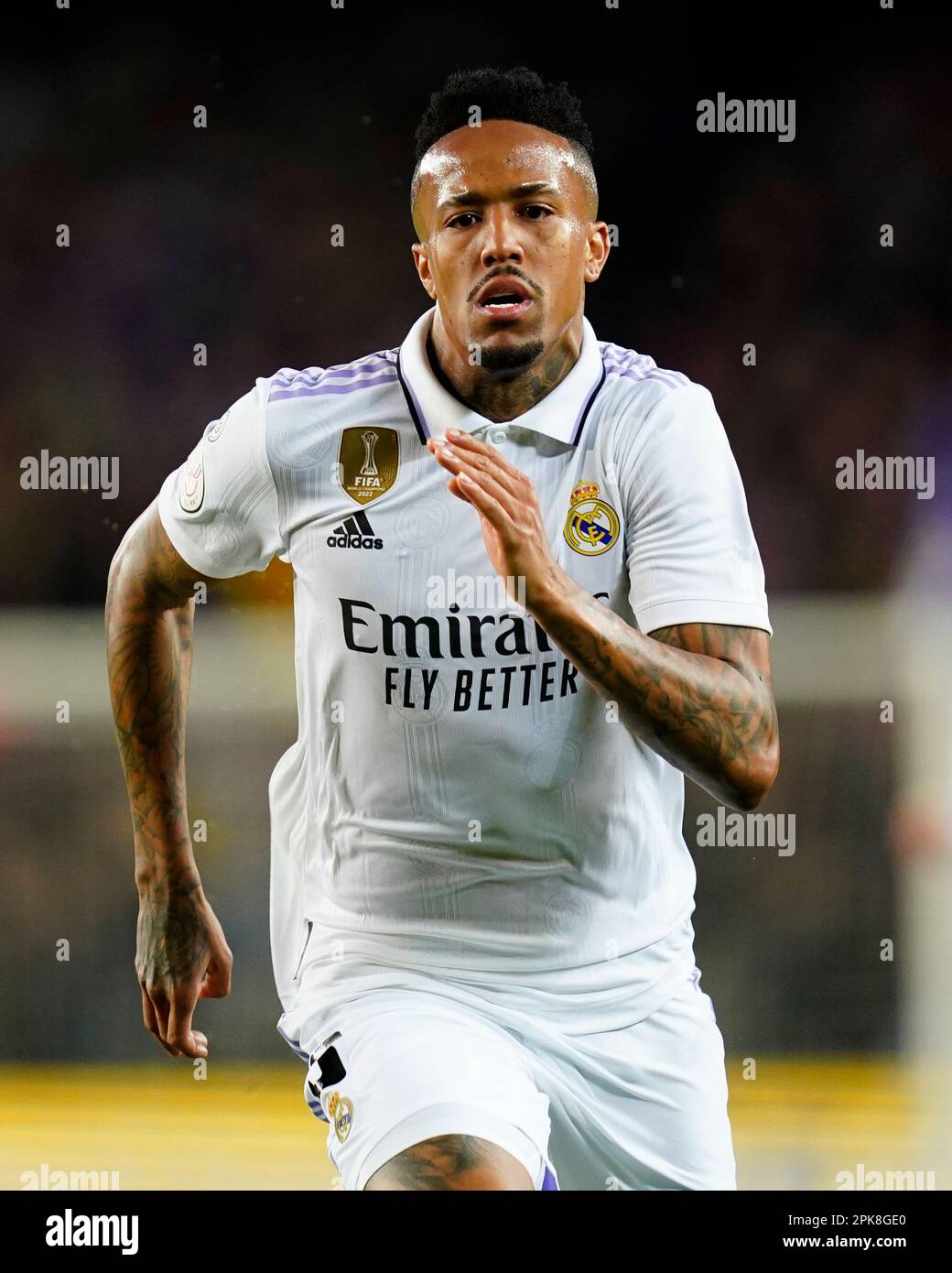 Eder Gabriel Militao of Real Madrid during Copa del Rey match, Semi-Finals,  second leg, between FC Barcelona v Real Madrid. played at Spotify Camp Nou  Stadium on April 5, 2023 in Barcelona