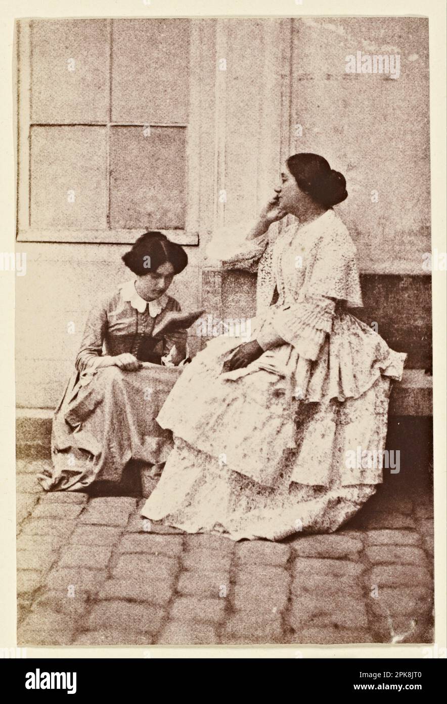 Women in a Courtyard 1847/1857 by Charles Negre Stock Photo